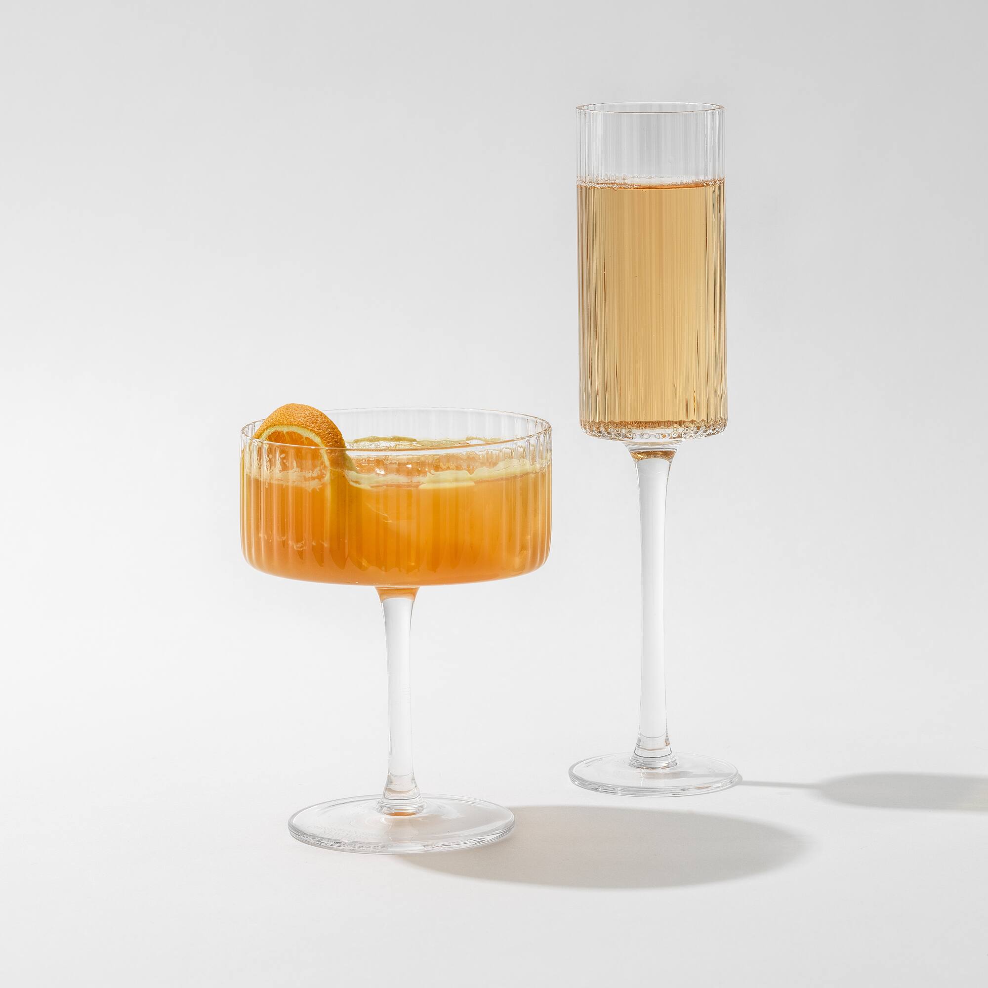JoyJolt® 6oz. Elle Fluted Cylinder Champagne Glasses, 2ct.
